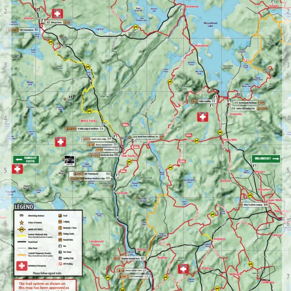 Moosehead Lake ATV trail map